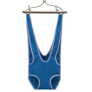 Sautoir Coton Bio Zébulette, harnais sauteur bébé, bleu, Petite Planète