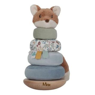 tour à empiler avec anneaux en tissus tout doux, little dutch