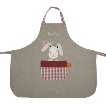 tablier pour fille, lapin de l'oiseau bateau