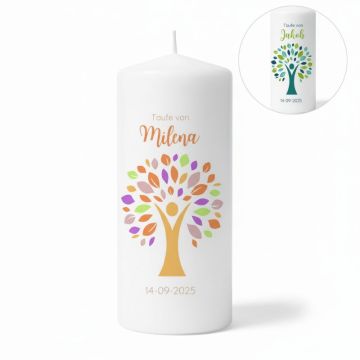 bougie de baptême arbre de vie