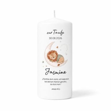 Bougie de baptême signe astrologique Lion, personnalisable