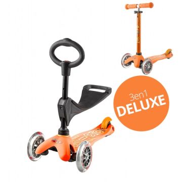 Trottinette 3 en 1 Deluxe avec siège, Livraison Gratuite, Micro orange