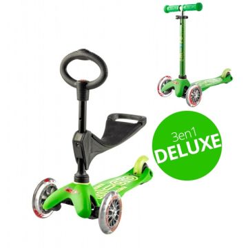Trottinette 3 en 1 Deluxe avec siège, Livraison Gratuite, Micro vert