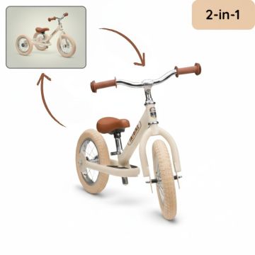 vélo trybike creme avec panier, 2 en 1