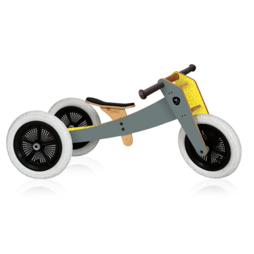 Vélo évolutif Wishbone gris, en bois et sans pédale, Vélo 3en1 28-46cm