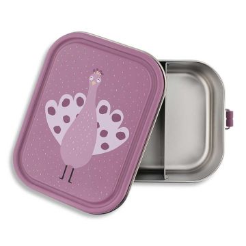 Grande boîte à goûter inox à graver Mrs. Peacock Trixie