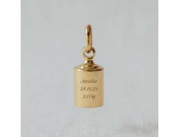 pendentif or mon petit poids, à personnaliser