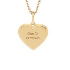 collier pendentif coeur or jaune, à personnaliser