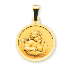 Pendentif Baptême Ange Gardien Or Jaune 750, avec Gravure, Livraison Gratuite Suisse