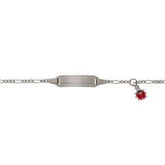 Gourmette Coccinelle Or Blanc 750, Bracelet Identité Bébé, 14cm, Livraison Gratuite Suisse