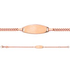 Gourmette Or Rose 750, Bracelet Identité Bébé Fille, 14cm, Livraison Gratuite Suisse