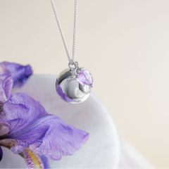 bola argent avec coeur améthyste