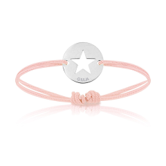 Bijoux Bébé Enfant Fille, Bracelet Cordon, etoile rose, Aaina & Co, Livraison Gratuite