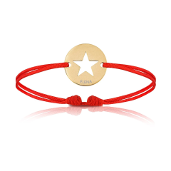 Bijoux plaqué or pour Enfant ou bébé, Bracelet Cordon, etoile rouge, Aaina & Co, Livraison Gratuite