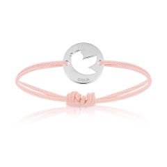 Bijoux Bébé Enfant Fille, Bracelet Cordon, oiseau rose, Aaina & Co, Livraison Gratuite