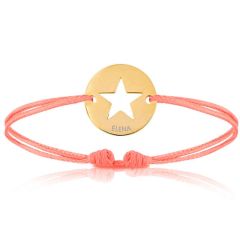 Bijoux Bébé Enfant Garçon ou Fille, Bracelet Cordon rose, étoile or, Aaina & Co