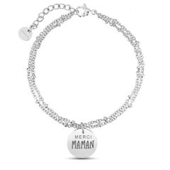 Bracelet Maman, Cadeau Fête des Mères, Idée Cadeau à personnaliser, argent Aaina & Co, Livraison Gratuite