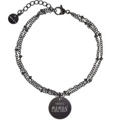 Bracelet Maman, Cadeau Fête des Mères, Idée Cadeau à personnaliser, noir Aaina & Co, Livraison Gratuite