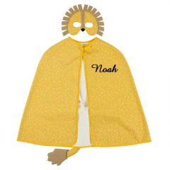 cape et masque lion à personnaliser avec prénom enfant