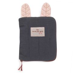 Protège carnet de santé Bébé Idée Petit Cadeau Naissance, gris et rose Moulin Roty