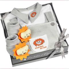 Kit Ensemble Bébé Garçon Cadeau Naissance Lion Les Bébés l'Elizéa