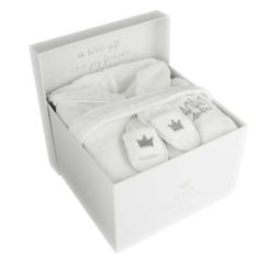 Coffret naissance Nouveau Né Bambam Wellness Peignoir Bébé et Pantoufles, Livraison Gratuite