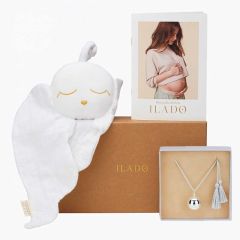 Coffret Cadeau Grossesse Ilado, Collier Bola argent et Doudou bébé