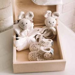 coffret cadeau naissance crochet beige