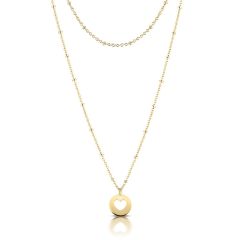 Collier Maman Plaqué Or, Pendentif Coeur et Chainette, Cadeau Maman Naissance à personnaliser, Aaina & Co, Livraison Gratuite