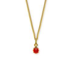 Chainette et Pendentif Coccinelle, Bijoux Enfant Or 375, Chaine 38 cm, Livraison Gratuite Suisse