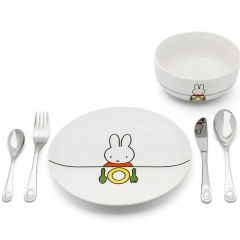 set cadeau miffy, vaisselle et couverts à persnnaliser