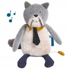 Peluche boîte à musique Chat, Doudou musical Moulin Roty Cadeau de Naissance