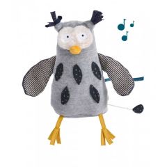 Peluche boîte à musique Hibou, Doudou musical Moulin Roty Cadeau de Naissance