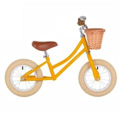 Draisienne Bobbin Enfant dès 2 ans, Vélo jaune 12 pouces sans Pédale style retro