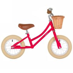 Draisienne Bobbin Enfant dès 2 ans, Vélo cerise 12 pouces sans Pédale style retro