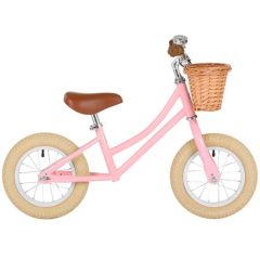 Draisienne Bobbin Fille dès 2 ans, Vélo 12 pouces sans Pédale style retro rose