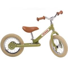 Premier Vélo Trybike Vintage en acier, draisienne 2 roues 12 pouces vert, Livraison Gratuite, Boutique Suisse