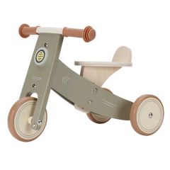 tricycle en bois vert olive, de la marque Little Dutch