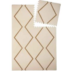 tapis mousse bébé eeveve, couleur beige avec lignes
