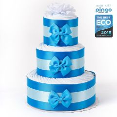 Gâteau 60x Couches Baby Shower, Couches écologiques Pingo, Naissance Petit Garçon Livraison Gratuite, bleu