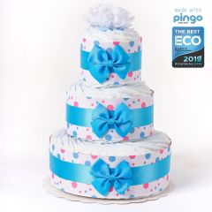 Gâteau à Pois 60 Couches écologiques Naissance Bébé, Marque Langes Pingo, Naissance Bébé Garçon Livraison Gratuite Suisse, bleu