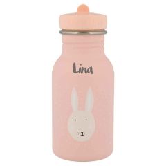 gourde pour enfant lapin rose, à personnaliser avec prénom enfant