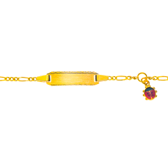 Gourmette Or 750 Coccinelle, Bracelet Identité Bébé, 14cm, Livraison Gratuite Suisse