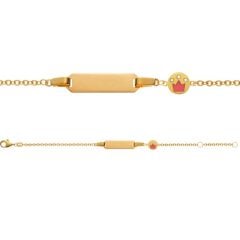 gourmette or jaune 9 carats, avec couronne émaillée