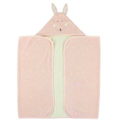 grande serviette de bain avec capuche, lapin rose