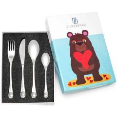 kinderbesteck geschenk mit gravur, bär mit Herz