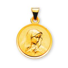 médaille baptême or jaune, st vierge marie