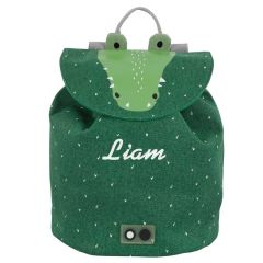 sac à dos pour enfant, couleur verte, crocodile