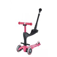 Trottinette Micro 3 en 1 Deluxe Plus avec barre Push, Enfant 1 à 5 ans Rose, Livraison Gratuite partout en Suisse