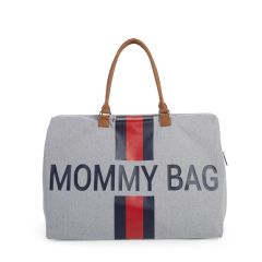 Sac à langer Mommy Bag Gris Rayures, Idée Cadeau Maman Childhome